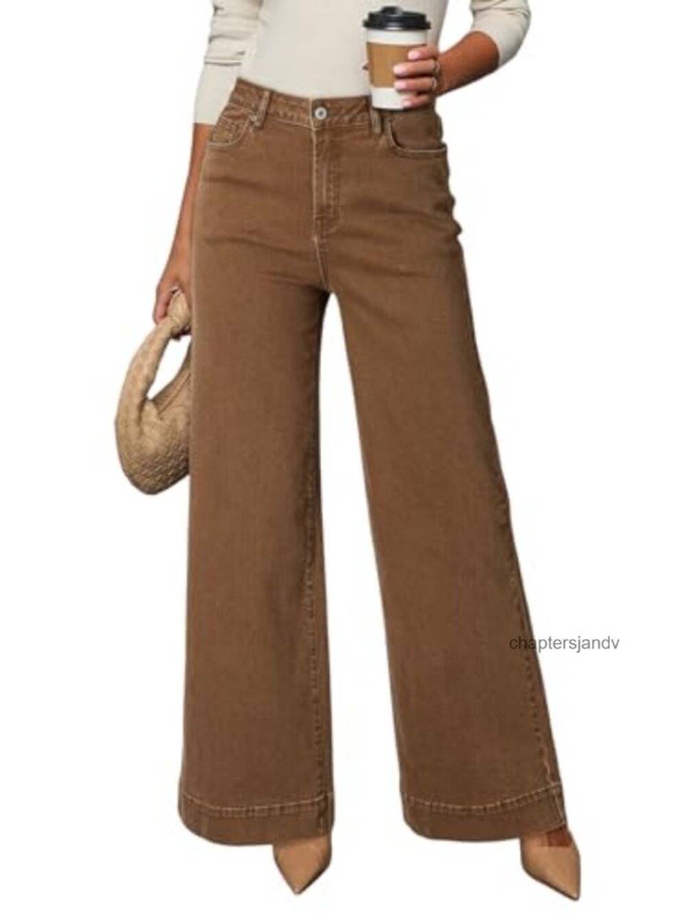 Dokotoo Women's High Waisted Wide Leg Jeans Stretch Denim Pant